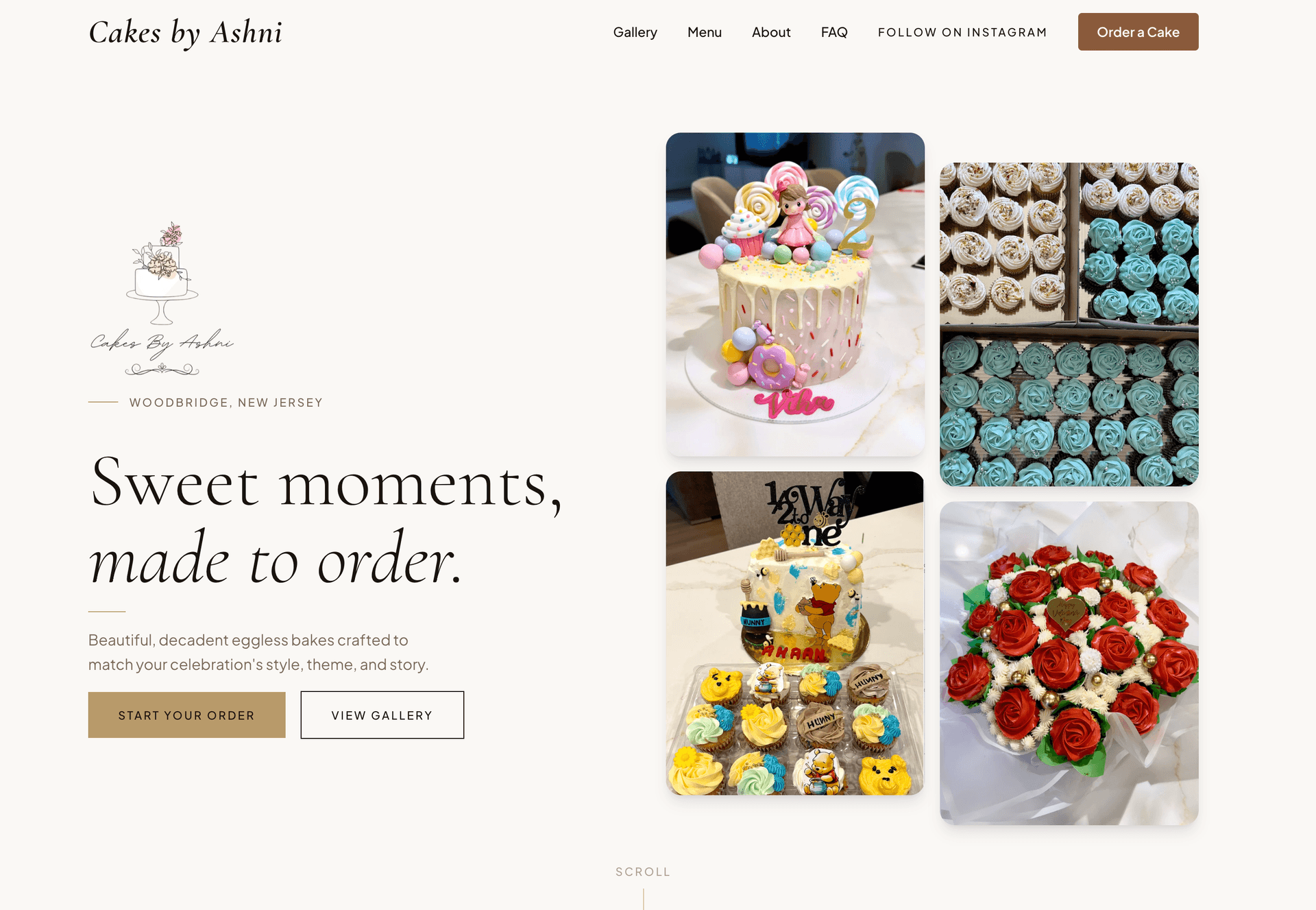 Homepage hero with entrance animations and brand photography